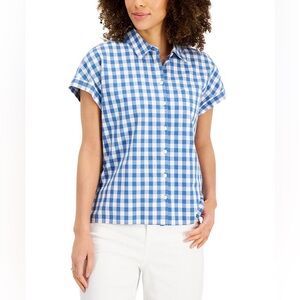 NWT Style & Co Gingham Camp Shirt